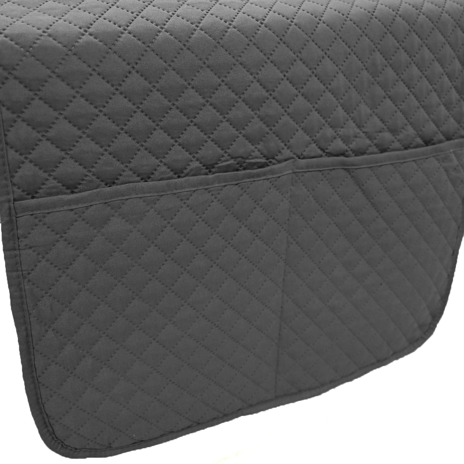 DALINA Funda de Sofá Chaise Longue Derecha (2m de Ancho Total) Impermeable y Antideslizante, Cubre Sofá Ajustable con Bolsillos, Apto para Mascotas, Resistente al Desgaste, Lavable - Gris Oscuro