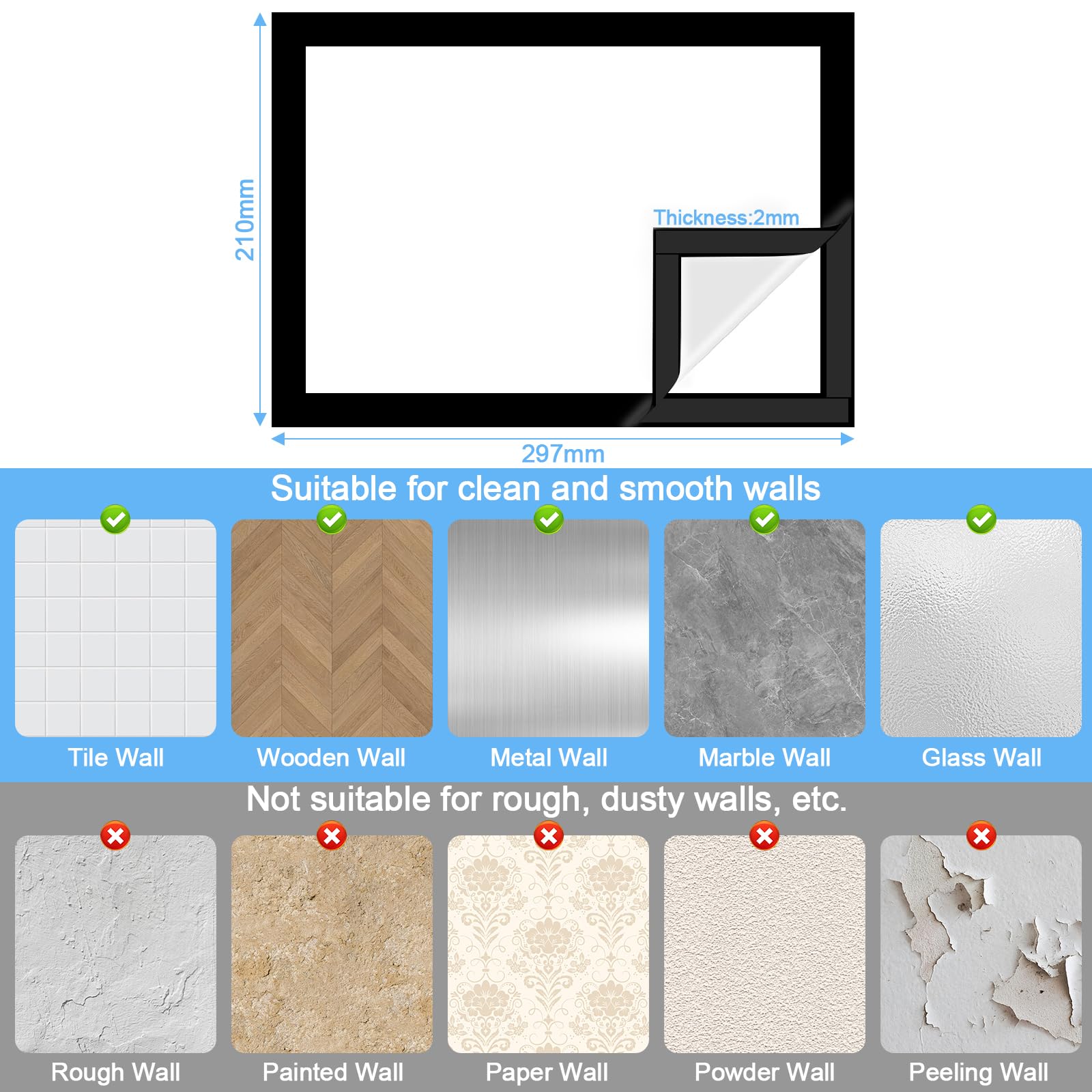 12x Magnetrahmen A4 Set - Silberne Bilderrahmen Für Kühlschrank & Whiteboard