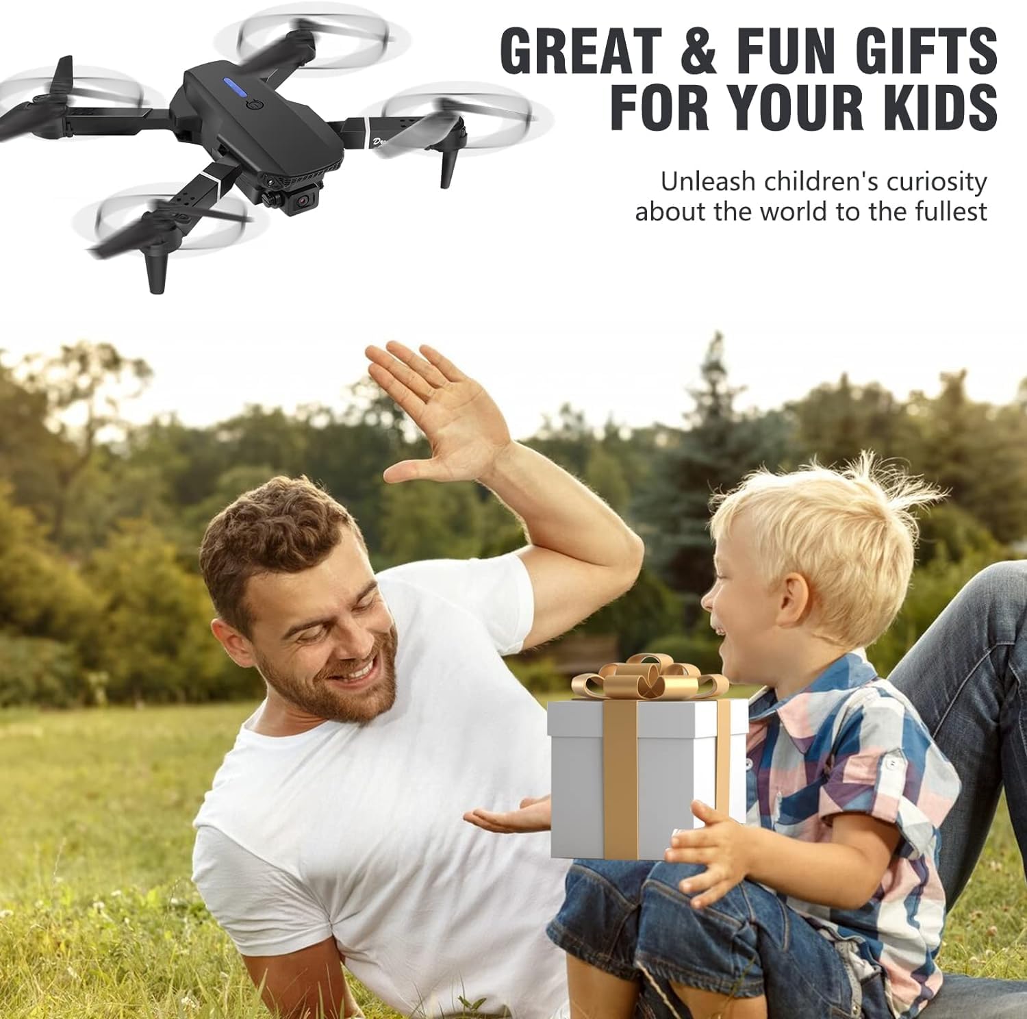 Drohne mit Kamera 4K, ferngesteuerter Quadrocopter mit Headless-Modus, Start/Landung mit einer Taste, Höhenhaltung, faltbar, Flugroute, 360°-Flip, Mini-Drohne als Geschenk für Anfängerkinder