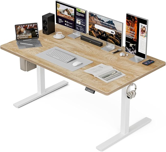 Escritorio Ajustable Electrico Standing Desk 139x81 cm Roble