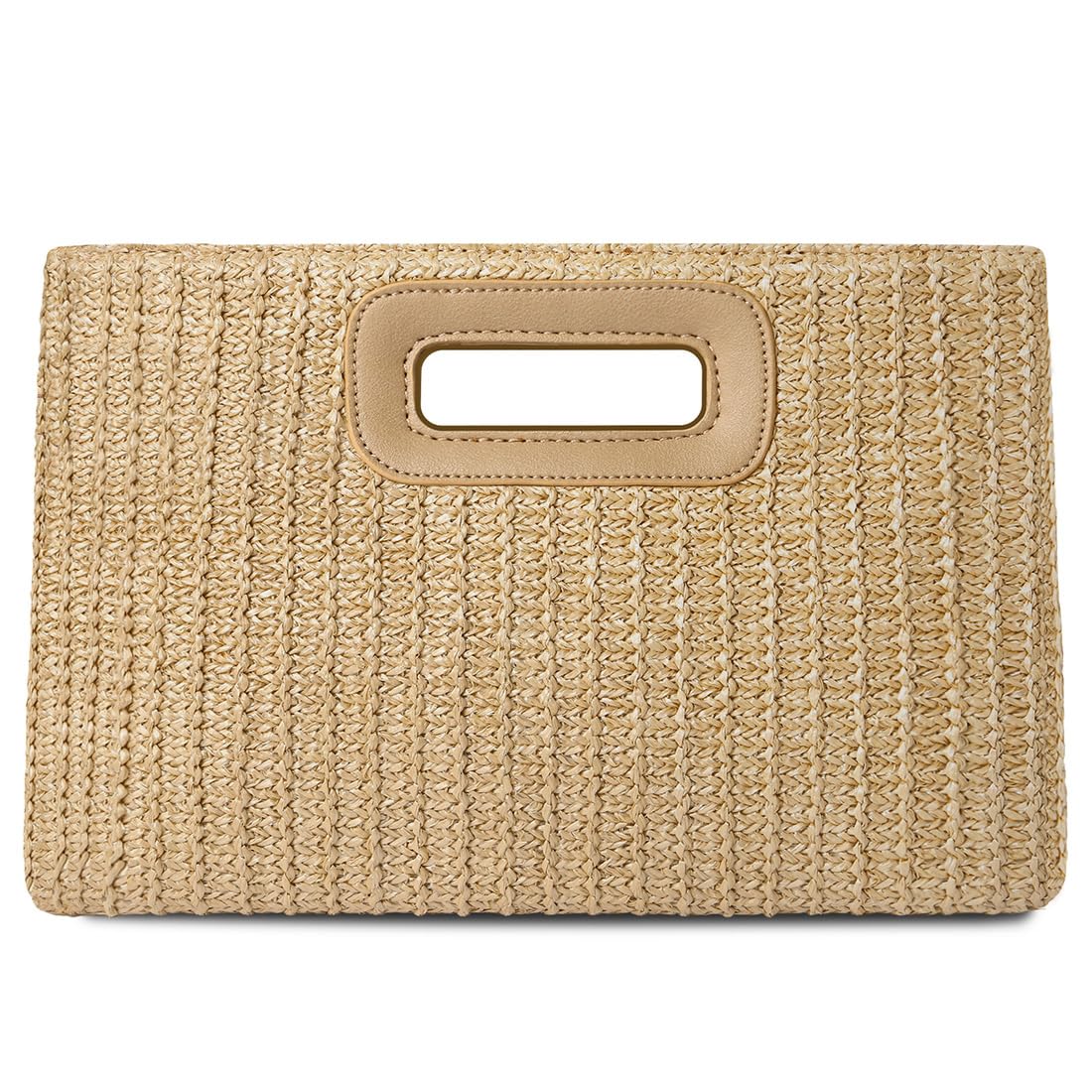 Beach Clutch Bag Straw Summer Clutch Purses for Women Handmade Woven Purse Detachable Gold Chain, Crossbody
