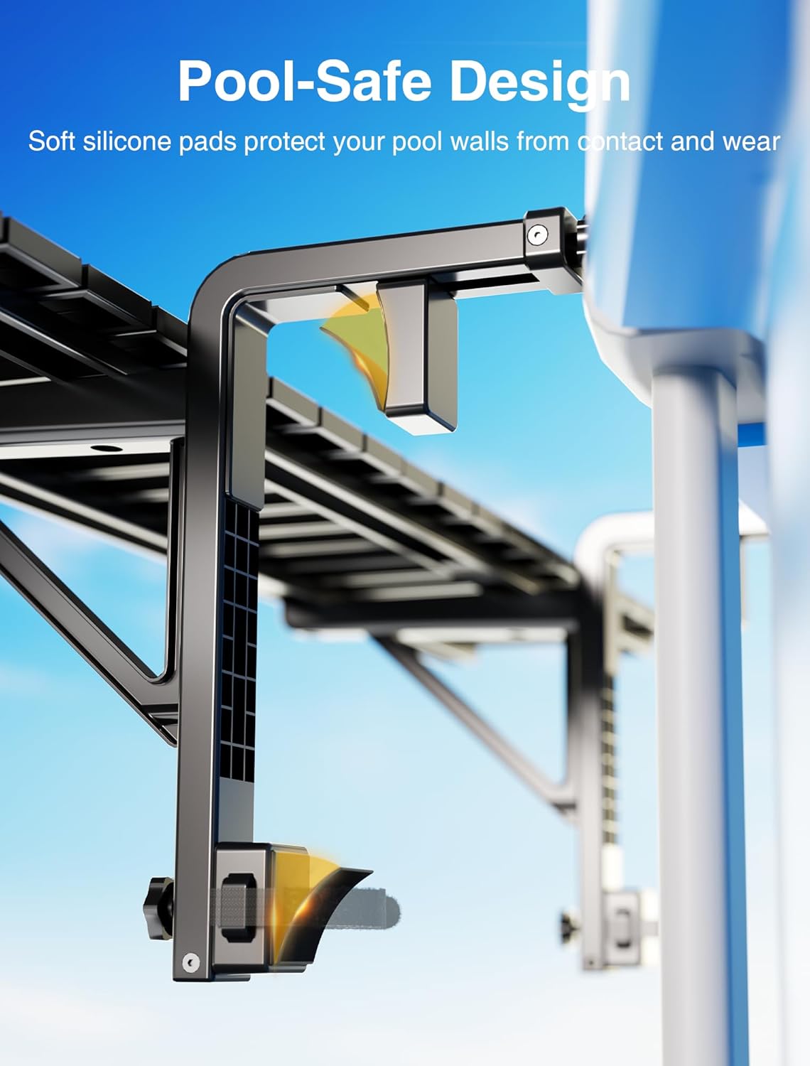 Pool Bar Heavy Duty & Stable Poolside Bar for Above Ground Pool, Fits Top Rails up to 4.48" or Less, Holds 110 lbs, 49" x9.6" Swim Up Bar for Frame Round & Oval Above Ground Pools Accessories