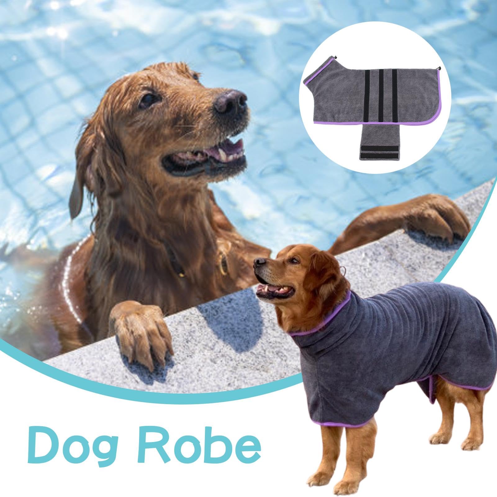 Peignoir Séchant Pour Chien Serviette en Microfibre Douce et Super | Peignoir pour Animaux de Compagnie Pour La Maison, Les Voyages, L'Hiver, La Baignade