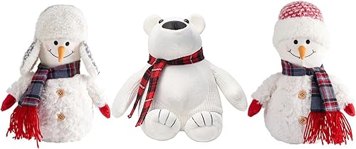 Miniatura 1 de Elements Topes de puerta con peso de tela de invierno, muñecos de nieve y oso polar, multicolor