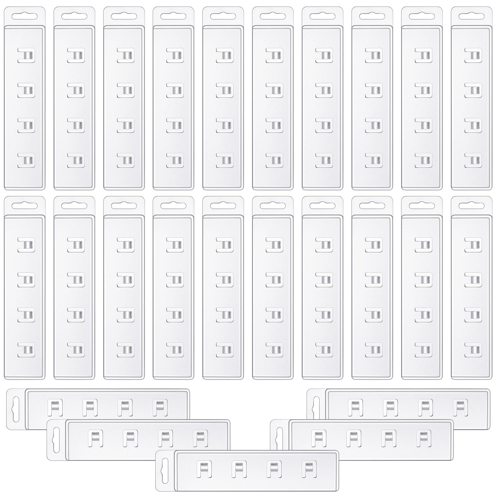 Sinmoe 20 Pack Swipe Badge Holder ID Half Card Vertical Card Clear Plastic Swipe Holder Half Side ID Clips Hard Easy Slide Badge Clips with Gripper