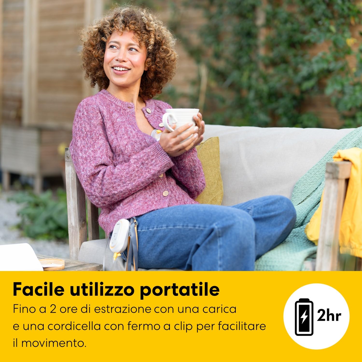 Medela Freestyle Mini Hands-Free elettrico doppio con coppe Hands-Free e batteria ricaricabile.