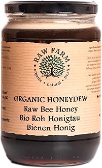 900 g Organic Raw Honeydew Honey from Mountain Oak Forests – Single Sourced, Pure and Natural, Directly from the RAW FARM Beekeepers (900, Honeydew Honey)