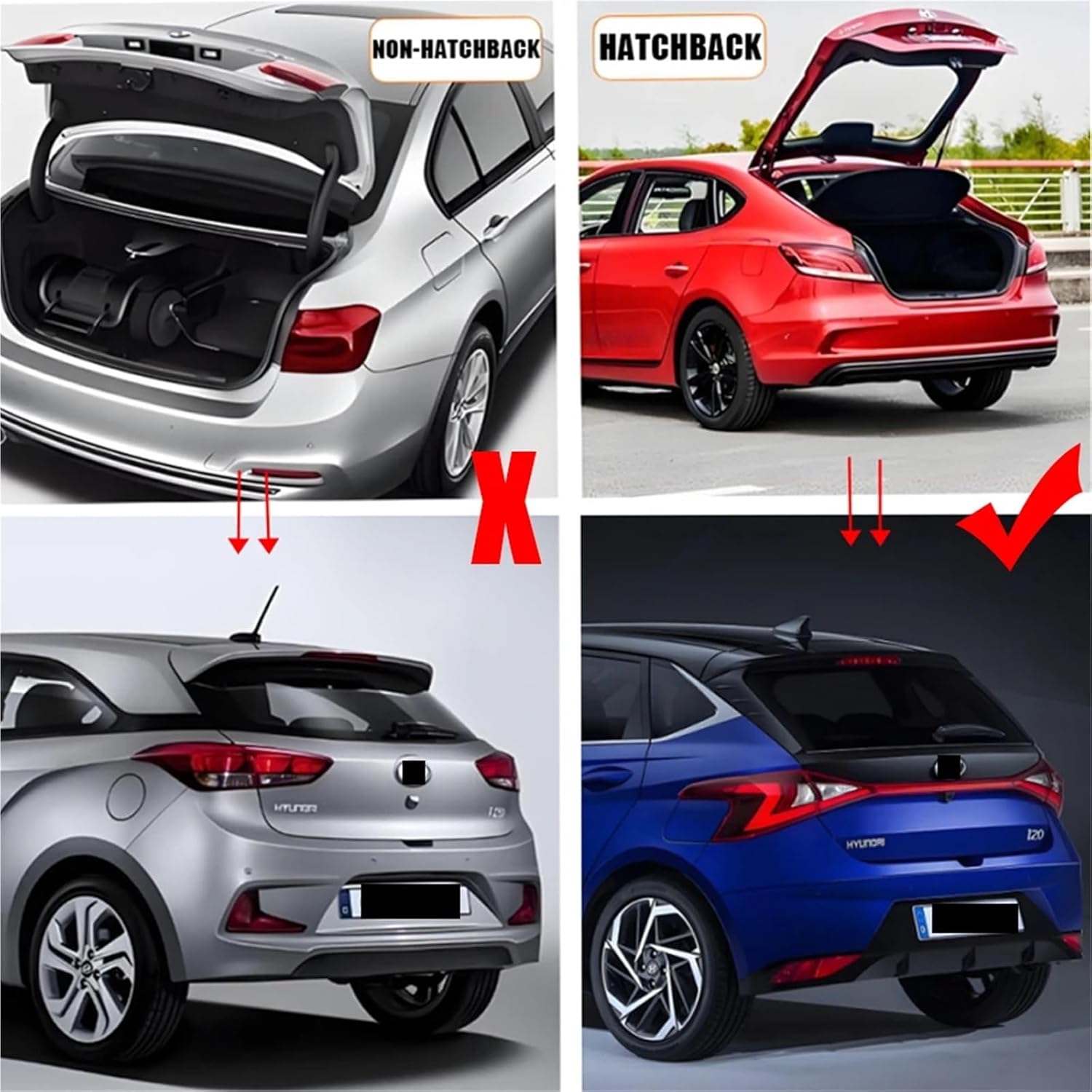 ヒュンダイ I20 ハッチバック 1代目 09-15 車用 リアトランク テールゲートブーツ ガスリフトサポート ストラットバー 2