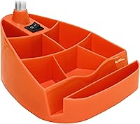 Vista 7 de Simple Designs LD1002-ORG Gooseneck Organizer Desk Lamp with iPad Tablet Stand Book Holder, Orange