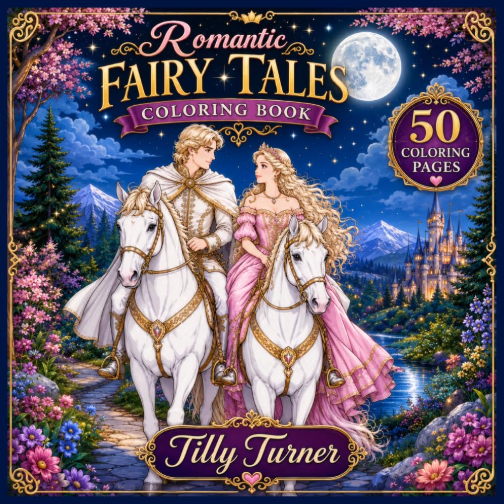 Romantic Fairy Tales Coloring Book: 50 Coloring Pages