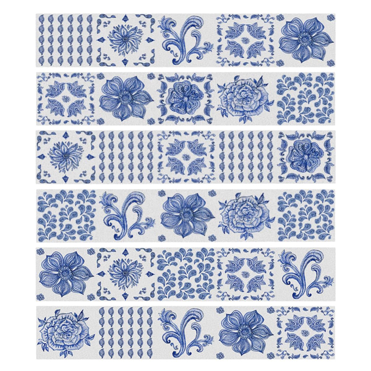 Pegatinas autoadhesivas de alta resistencia con acabado de porcelana azul para escaleras