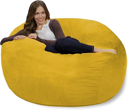 Miniatura 88 de Chill Sack - Sillón puff, Tela, Suave lino sintético, color negro. Lino, color negro,Microsuede - Guijarro Gris Oscuro,Microsuede - Limón,Microsuede