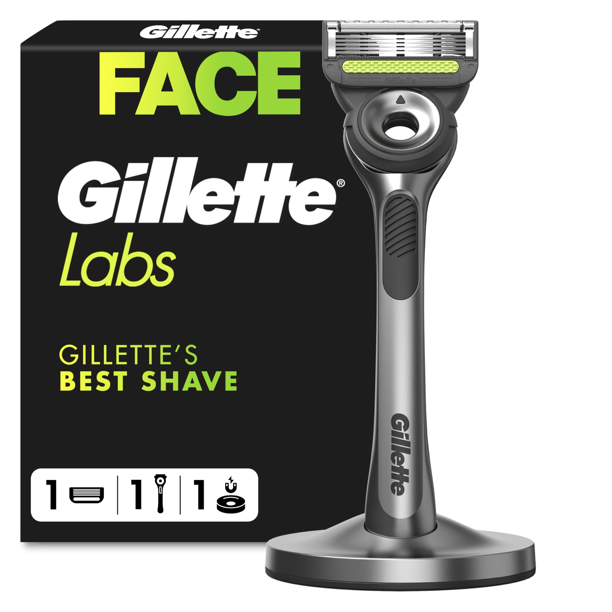 GilletteLabs with Exfoliating Bar Razor and Magnetic Stand