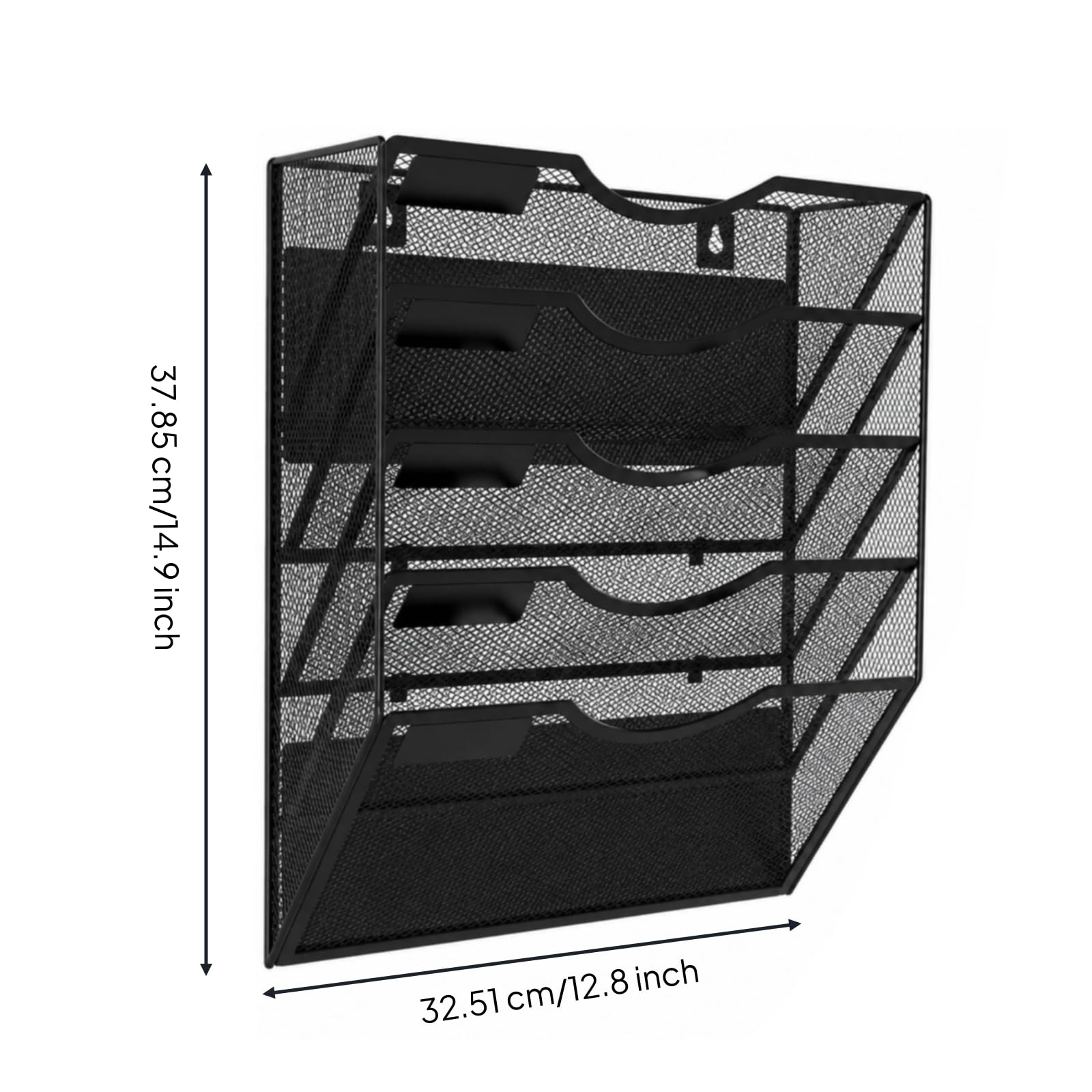 Organizador Archivos Pared Niveles Negro Organizador Vertical Papeles Metal Reforzado para Aula