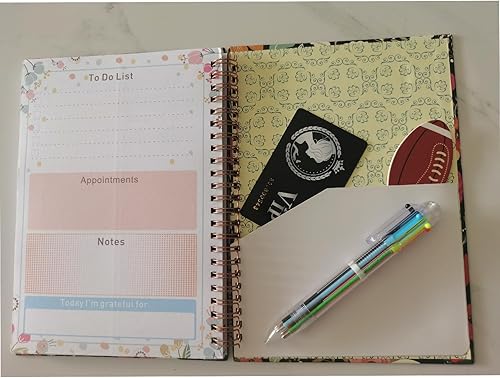 Miniatura 5 de Agenda semanal sin fecha con notas diarias, agenda diaria con correa de cincha, bolsillo deslizante y bolígrafo de graffiti multifuncional creativo