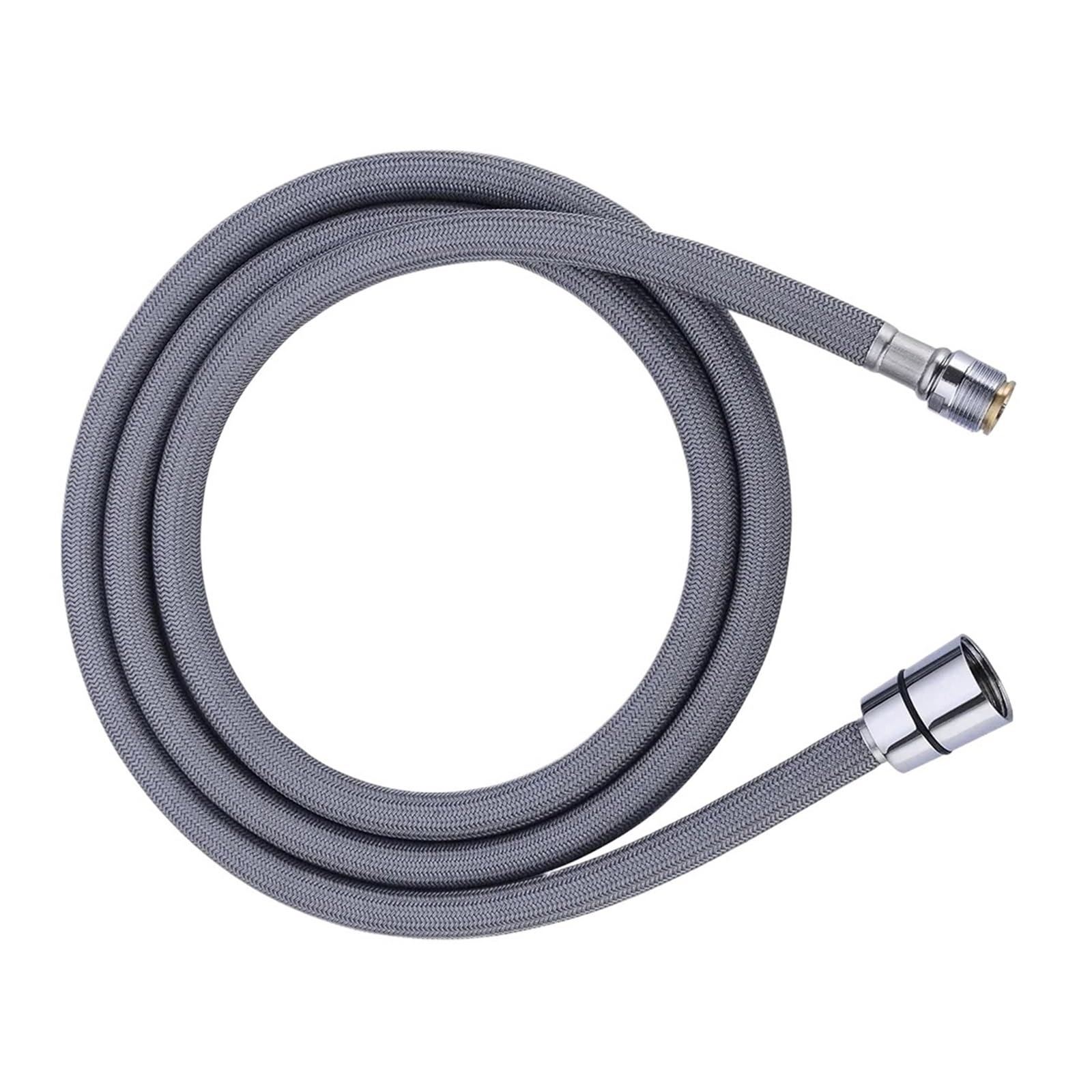 Sparklwleaf 150Cm Faucet Pull Out Hose F1/2 M15*1 Nylon Braided Flexible Hose Kitchen Faucet Pull Out Motion Connetor Plumbing Silica Gel Inner Tube(150Cm)