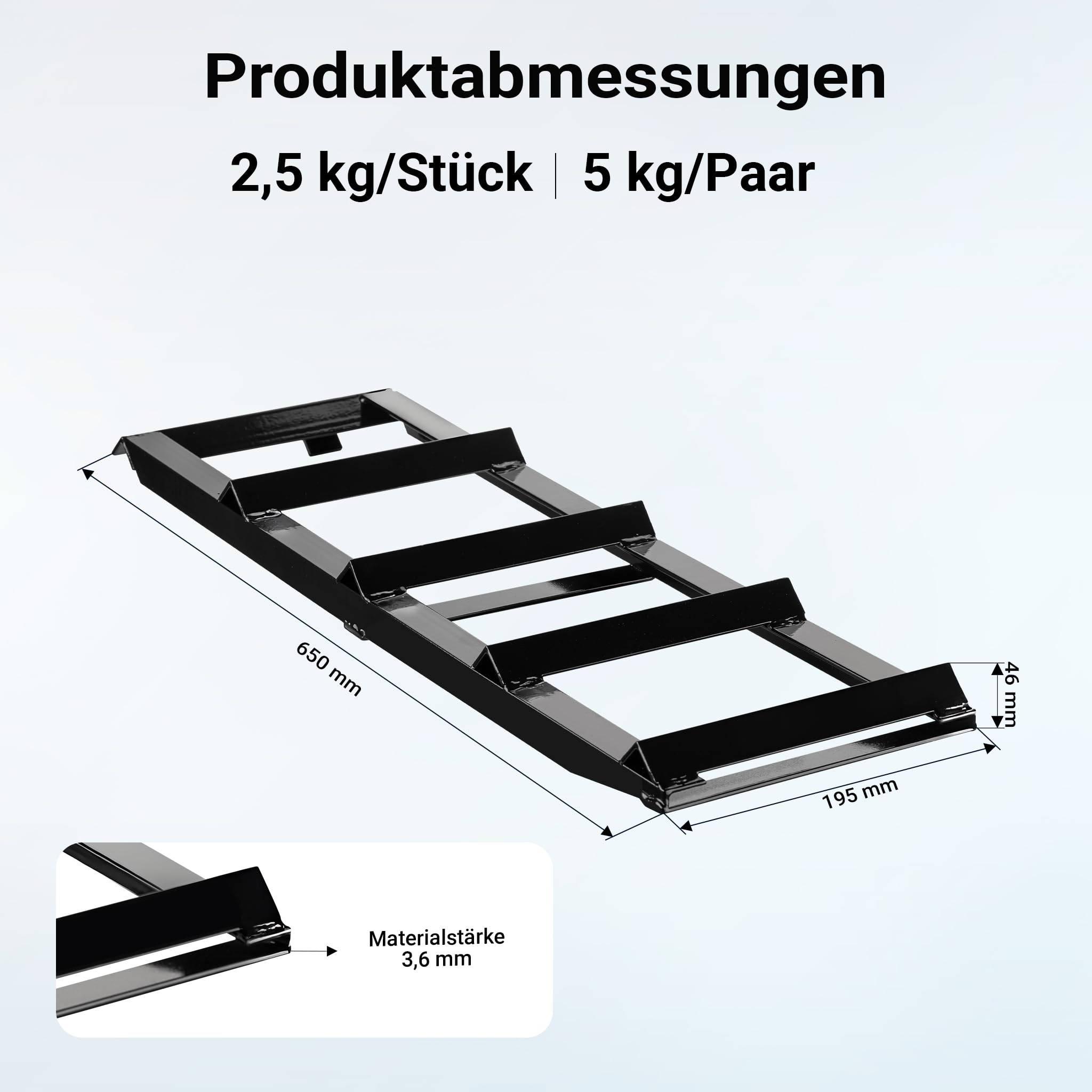 XPOtool Prolunghe per rampe di carico 2x400kg Estensioni per rampa carrabile auto 650x195mm Acciaio