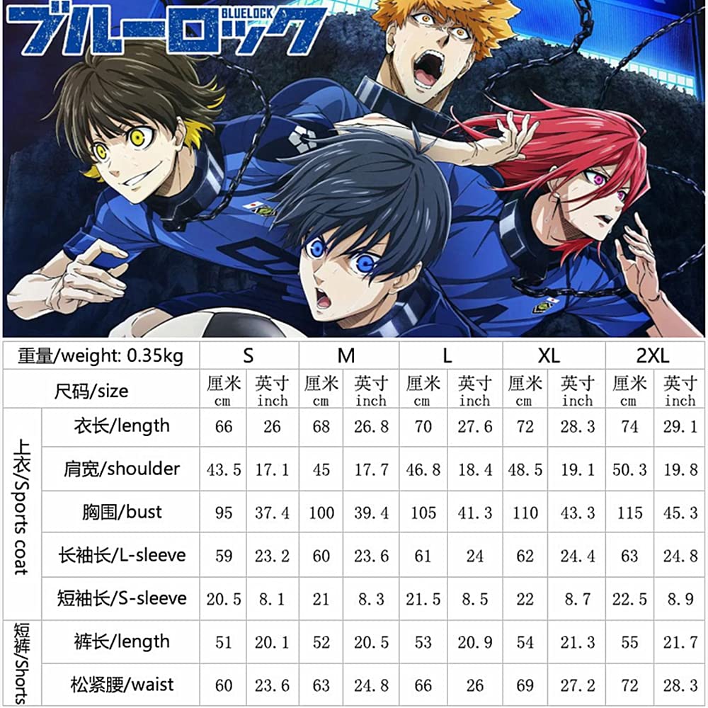 Charous Anime Manga Blue Lock Cosplay Bachira Meguru Sportbekleidung, Anzüge, Unisex, Sportkostüm für Cosplay