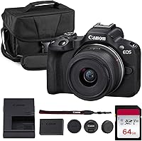 Canon EOS R50 Mirrorless Camera Kit with 18-45mm Lens, 4K Video, Dual Pixel AF II, Vari-Angle Screen + Bag & 64GB Card