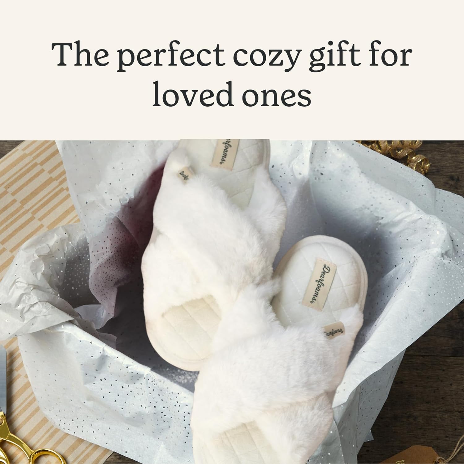 Dearfoams Women’s Acquired Style & Danielle Pheloung Exclusive Memory Foam Jessica Cozy Bow Cross Band Slide Slippers - Image 2