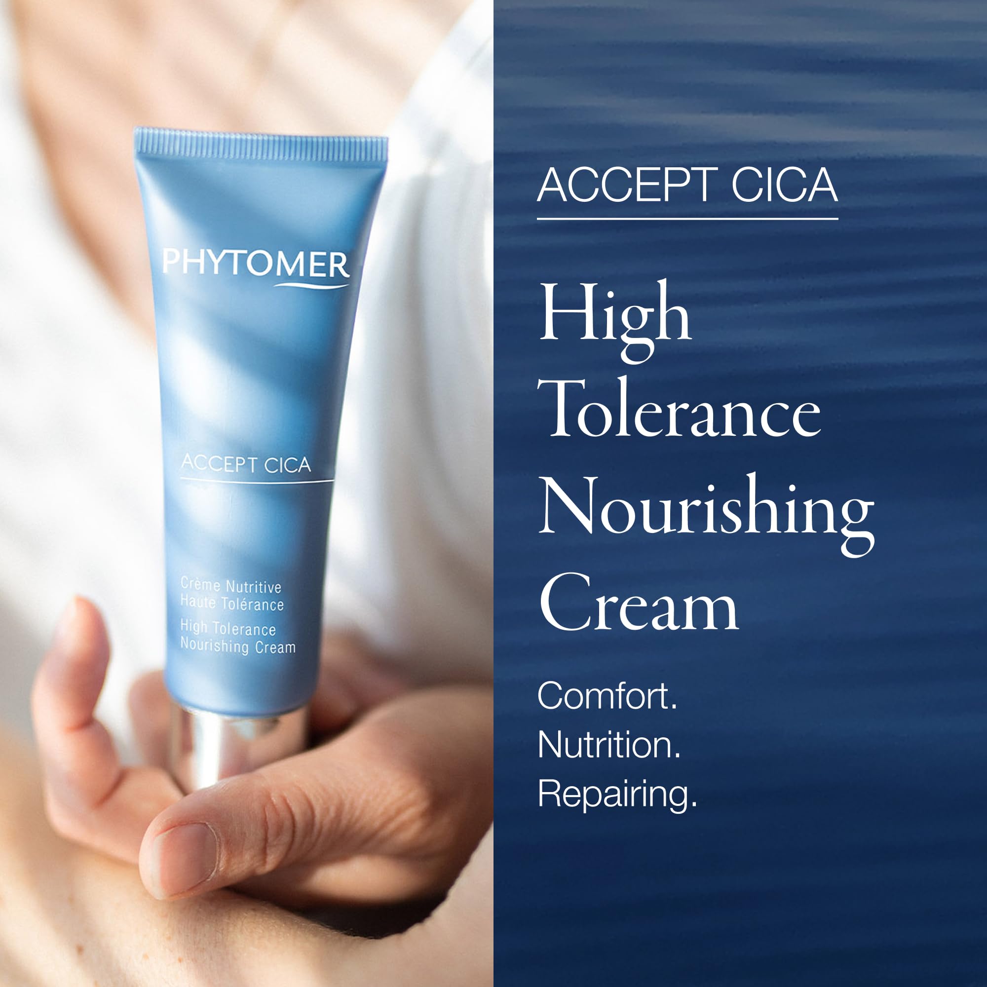 Phytomer Accept Cica High Tolerance Nourishing Face Cream | Soothing Moisturizer for Sensitive Skin to Repair & Rebuild Skin Barrier | With Vitamin B5 & Squalane | 50ml