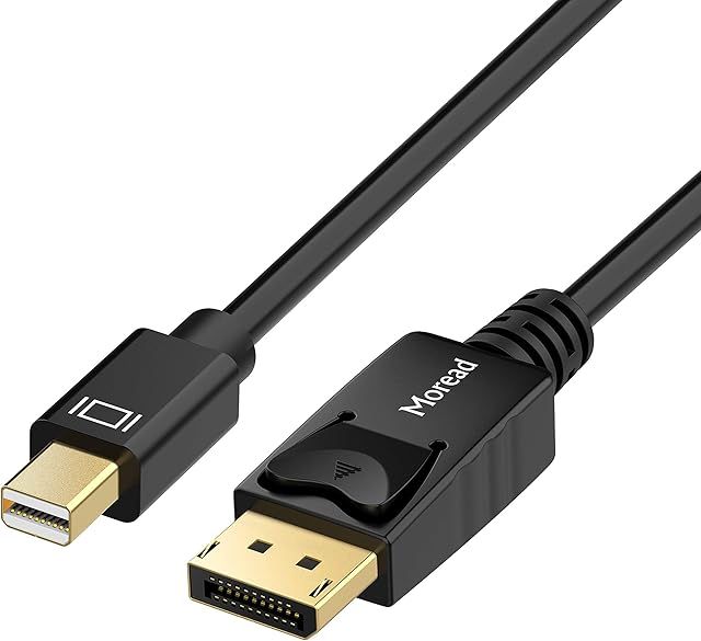Moread Mini DisplayPort to DisplayPort Cable, 3 Feet, Gold-Plated Thunderbolt to DisplayPort (4K@60Hz, 2K@144Hz) Mini DP to DP Display Cable - Black