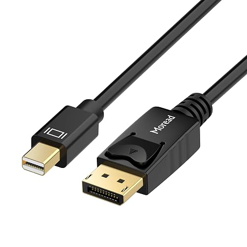 Moread Gold-Plated Mini DisplayPort to DisplayPort (Thunderbolt to DP) Cable Male to Male 4K Ready - 6 Feet, Black