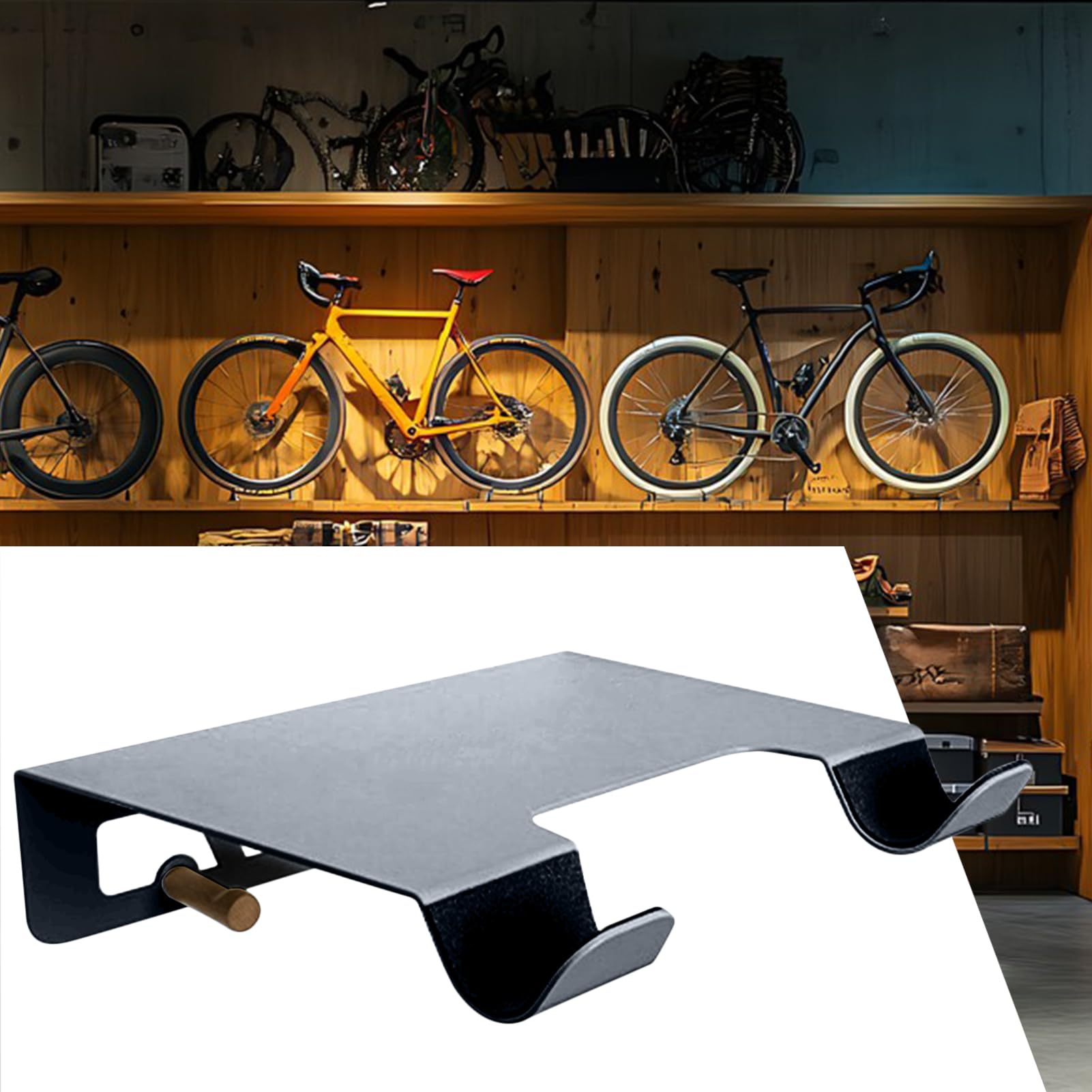 Gancio portabici a parete Verticale Stabile | Supporto A Parete Per Biciclette Adatto Al Garage Appartamento Interno E Esterno Ambiente Domestico