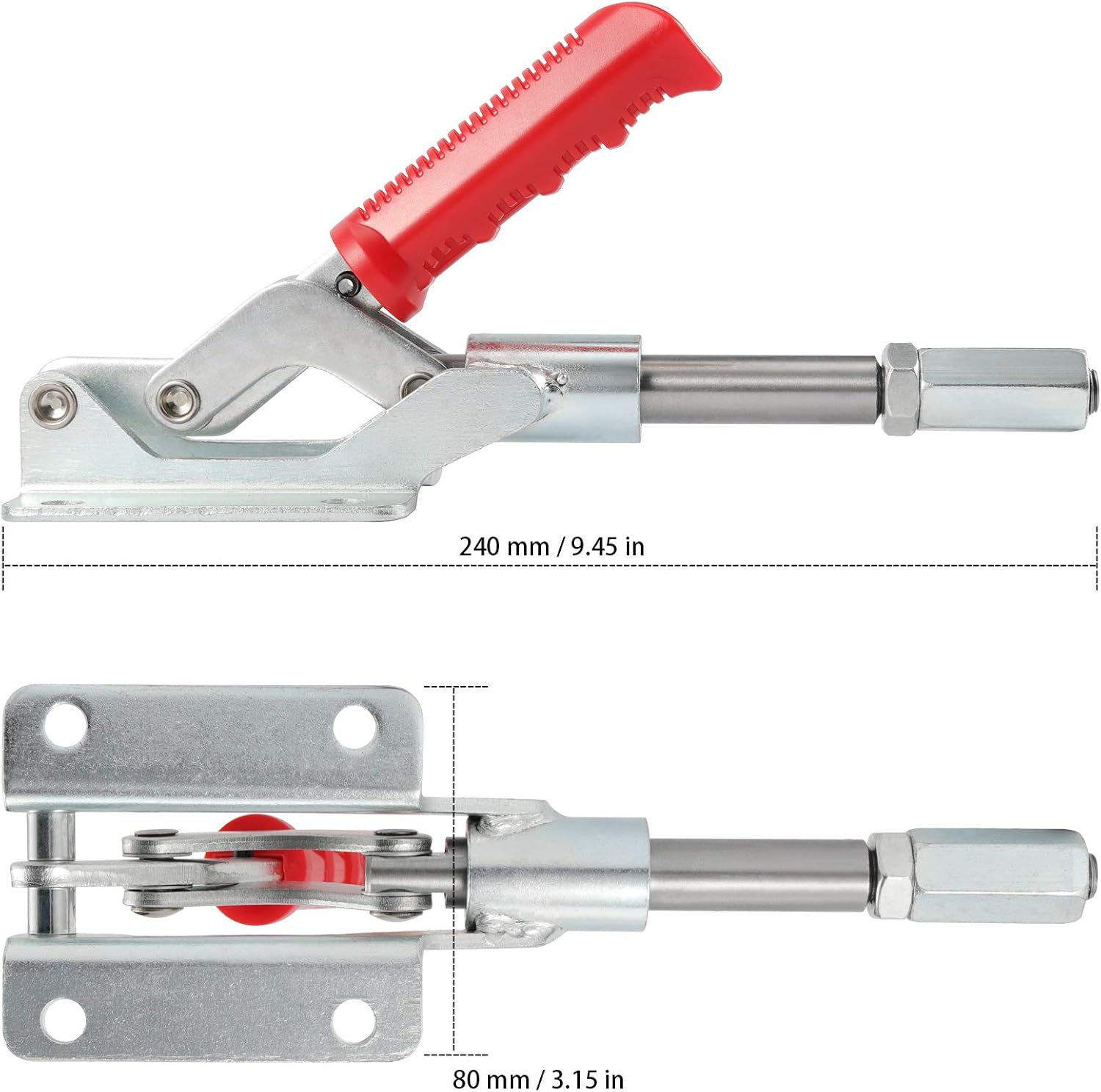 KEILEOHO 4 Packs Push Pull Quick Release Toggle Clamp 20314, 1000 Lbs Holding Capacity, Heavy Duty Large Push Pull Toggle Clamp, Push Pull Clamp for Machine Operation, Woodworking, Welding, 303 Em