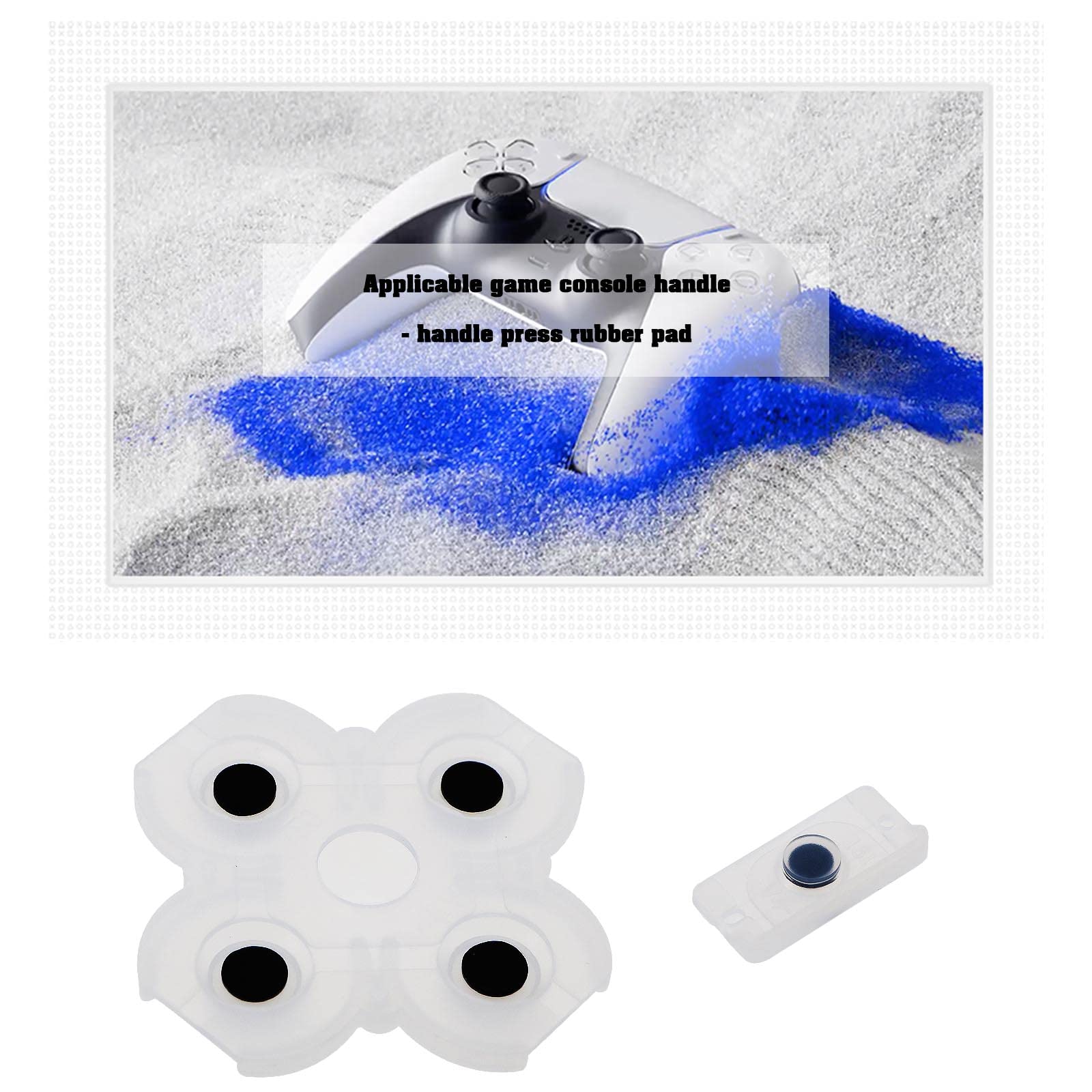 ECSiNG 3 juegos de almohadillas de botón conductivo de repuesto compatibles con el controlador PS4 JD M-030 JD M-040 silicona conductor adhesivo almohadilla de botón transparente