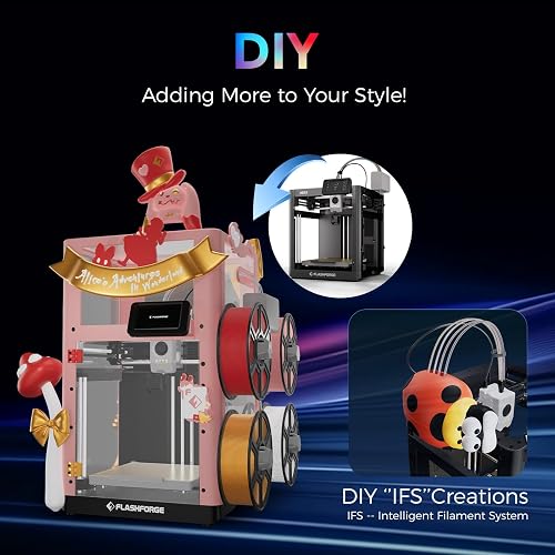 Imprimante 3D Flashforge Adventurer 5X avec Impression Multicolore, Personnalisation avec IFS, Imprimante 3D AD5X Multi-matériaux/Nivellement Entièrement Automatique, Vitesse Maximale : 600 mm/s - 2