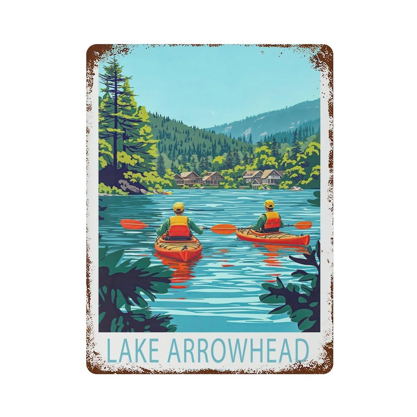xiaoxiaoshen Lake Arrowhead Travel California (2) Wall Decor Art Metal Tin Poster Modern Home Decor Art Home Bar Shop Decorations Vintage Sign 40x30cm