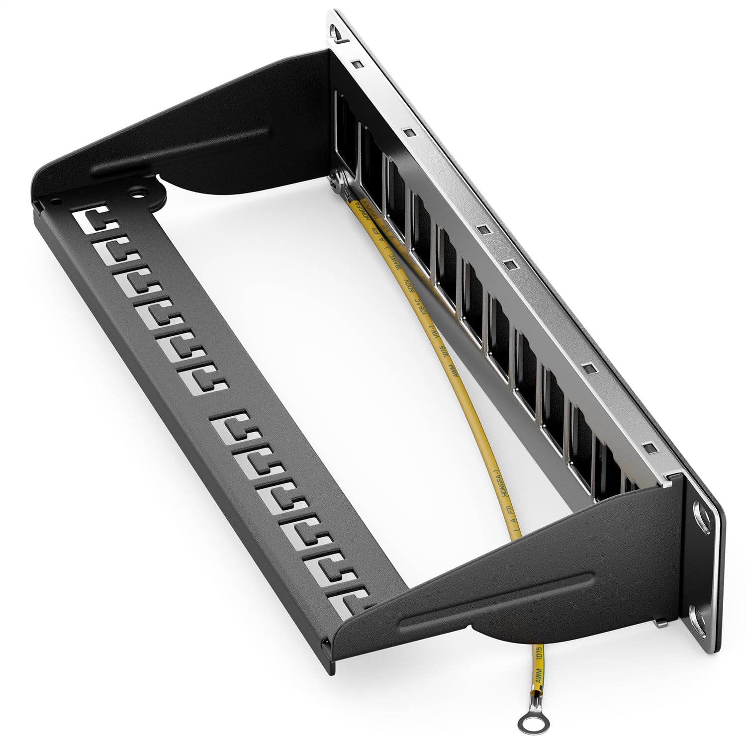 deleyCON 8 Port CAT 7 Pannello Patch Modulare 1 HE + 8x Accoppiatore RJ45 (Presa a Presa) Modulo Keystone CAT 7 - Montaggio Rack 10" Server Compatibile con CAT5 CAT6 CAT7 CAT8 Patchkabel Nero