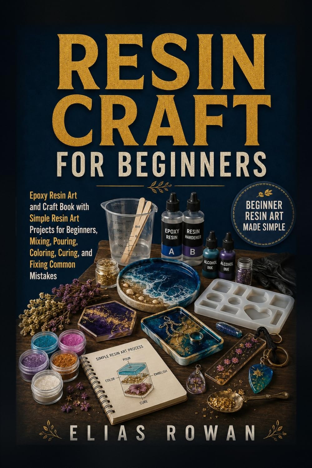 Resin Craft for Beginners: Epoxy Resin Art and Craft Book with Simple Resin Art Projects for Beginners, Mixing, Pouring, Coloring, Curing, and Fixing Common Mistakes