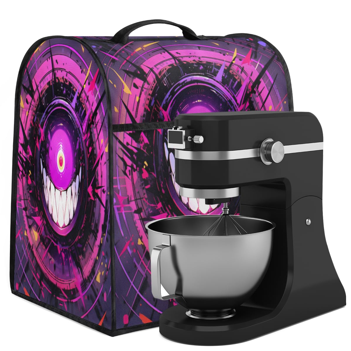 Coffee Maker Cover Evil Eyes Neon Kitchen Appliance Covers Small Appliance Covers Blender Cover Juicer Cover Dust Covers for Kitchen Appliances with Top Handle and Pockets,Washable,B18