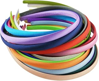 20pcs Pack Girls/Women DIY Satin Fabric Covered Ribbon Headbands Hairband