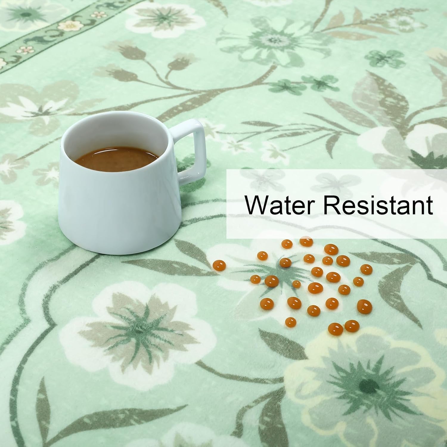 Instellar Floral Area Rug 5x7, Machine Washable Large Indoor Carpets, Non-Slip & Low Pile Area Rugs in Floral and Vintage Designs for Living Room, Bedroom, Dining Room,and Playroom Light Green