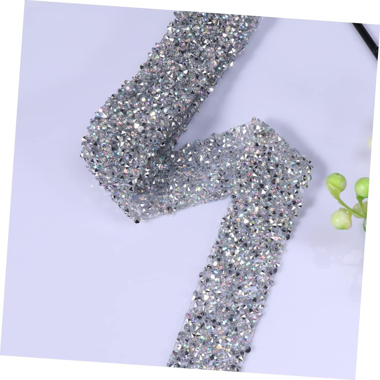 Silver Hot Fix Rhinestone Mesh Ribbon for Bridal Veils and Garments