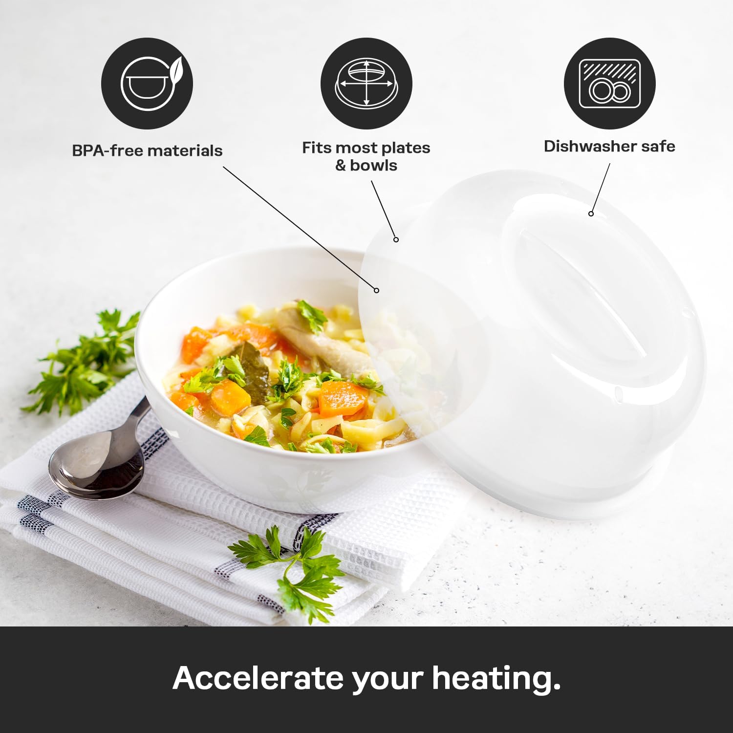 Tupperware Microwave Plate Cover, Dishwasher Safe and BPA Free (Set of 2)