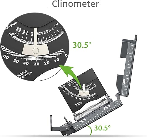 Miniatura 18 de Proster Brújula IP65 para senderismo de supervivencia, brújula de observación lensatic para navegación de camping, brújula con clínómetro y bolsa
