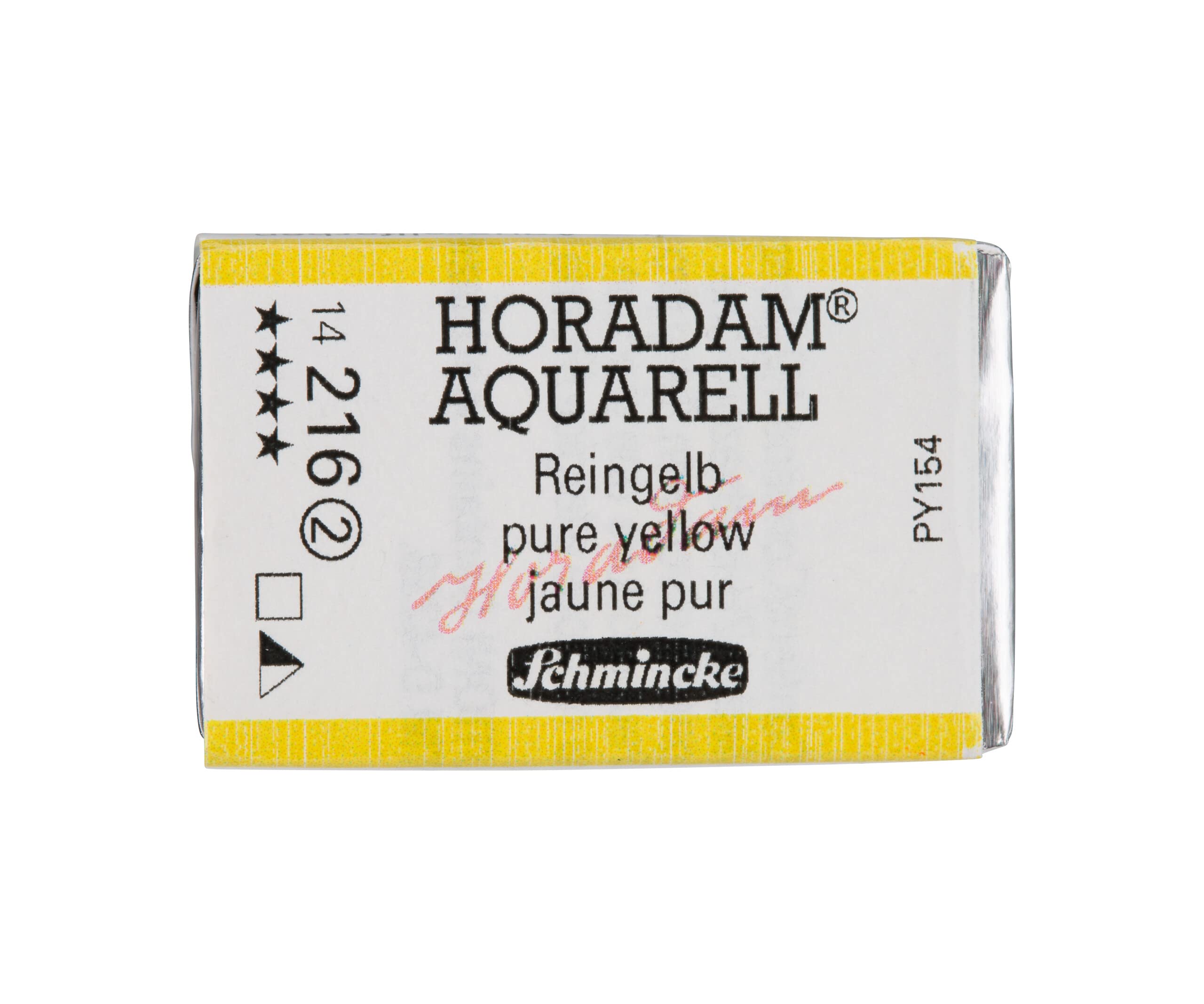 Schmincke - HORADAM® AQUARELL - finest artists' watercolour paints, 216 Pure yellow, 14 216 043, 1/1 pan — image 1
