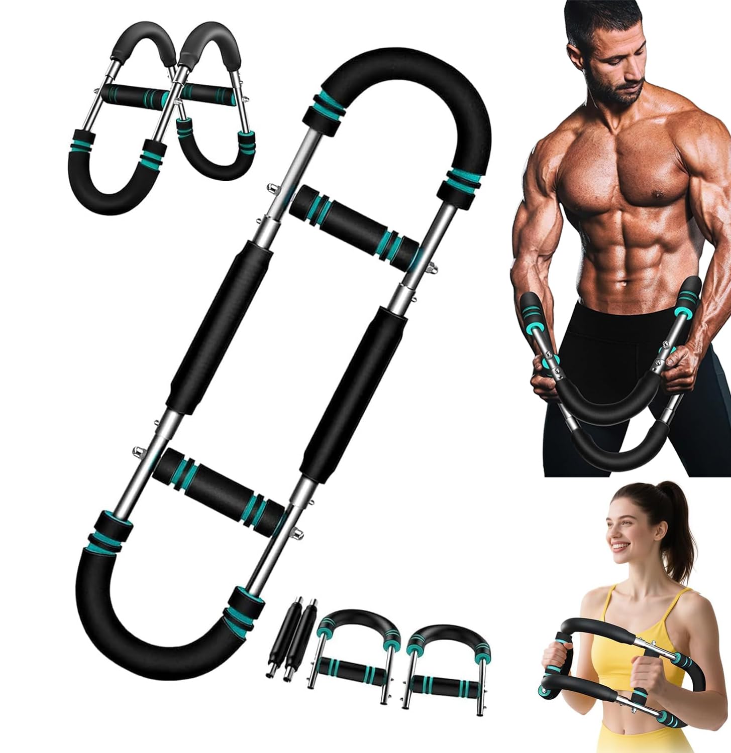 Twister Arm Trainer, 66-110lb Adjustable Chest Workout Equipment, Upper Body Strength Training Machine, Portable Spring Resistance Home Fitness Equipment, Detachable Design Fitness Anywhere