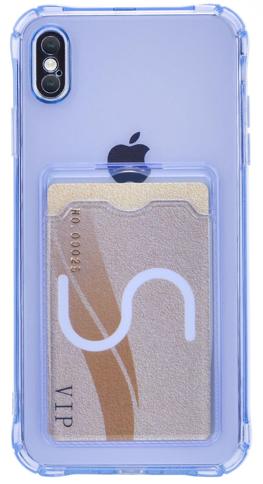 ADCOOG Compatible with iPhone X/XS Case, Clear Protective Card Slot Case, Slim Fit Soft TPU Shockproof Wallet Case with Cute Card Holder Pocket for iPhone X/XS 5.8 Inch (Purple