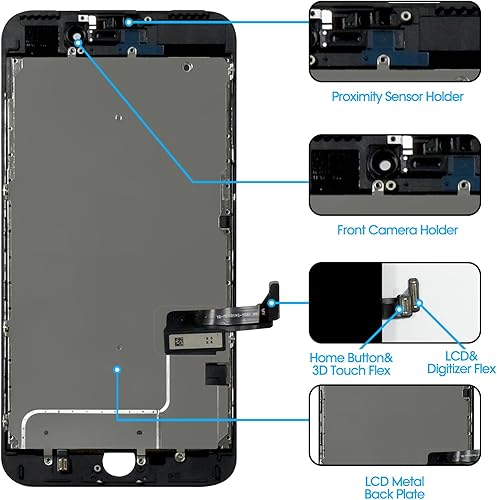 Miniatura 3 de para iPhone 7 Reemplazo de pantalla 4.7', kit de reparación completo de pantalla táctil 3D, montaje de cristal digitalizador de pantalla con juego