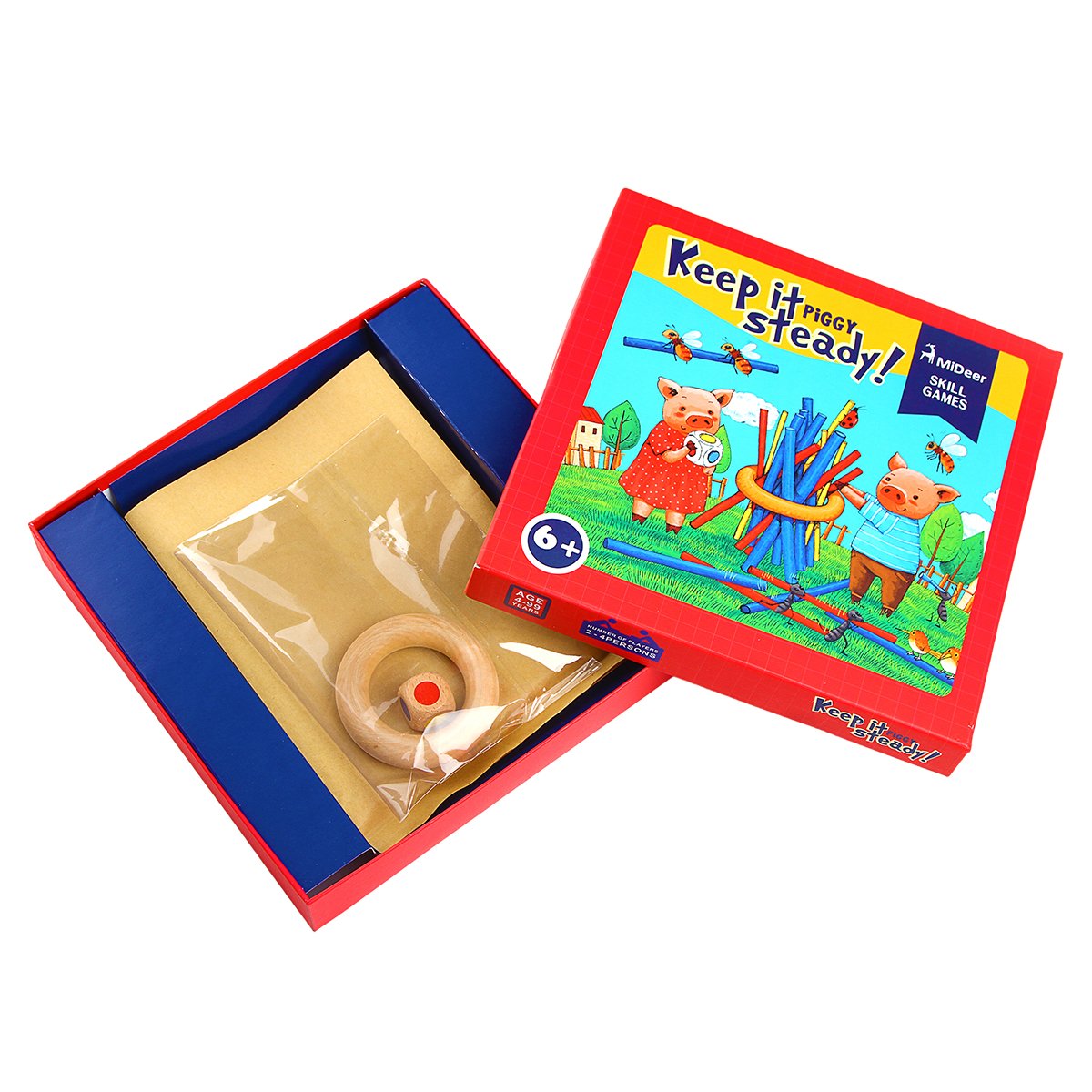 Mideer Keep it Steady Piggy A Family Game of Skill and Dexterity for Ages 6+ Educational Stick Puzzle Toys for Children Kids Gift - Edu Toys