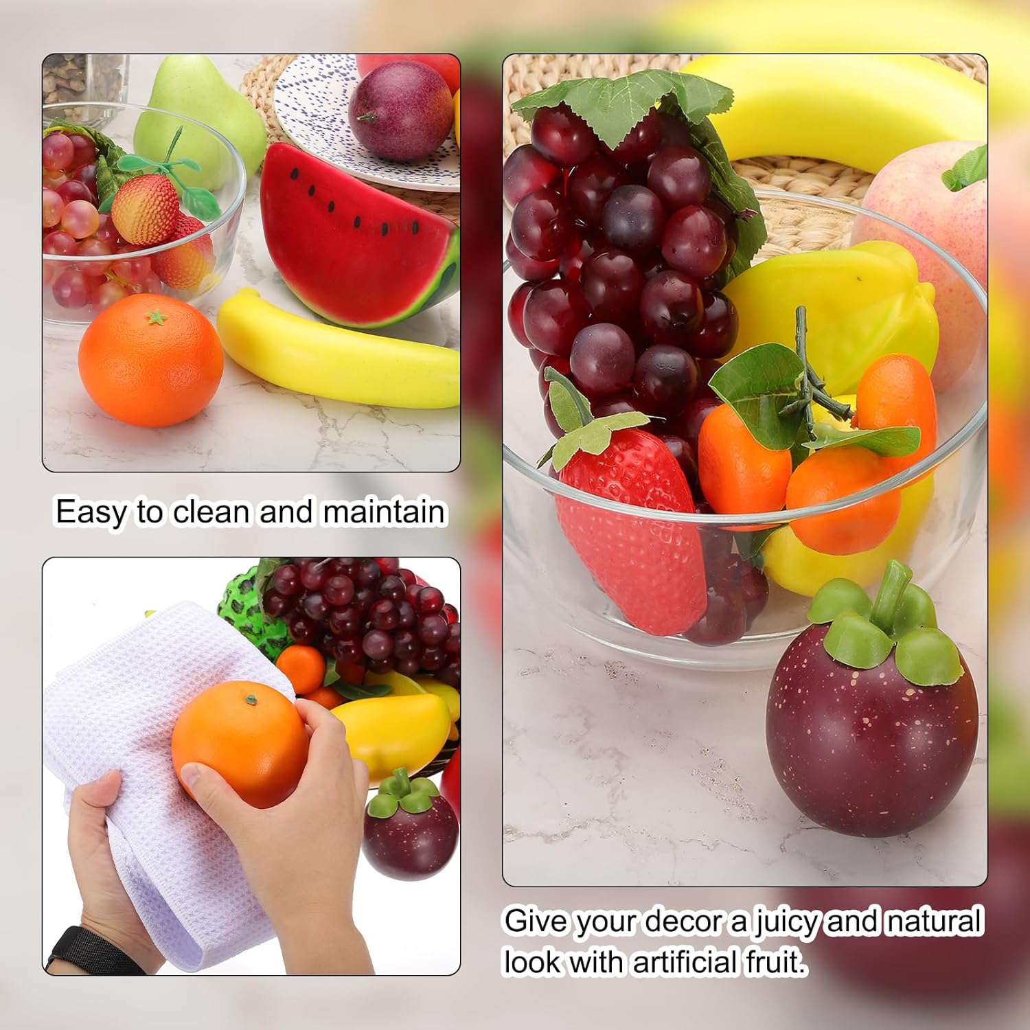 PATIKIL 2 Clusters Artificial Banana, Foam Simulation Fake 8 Heads Banana Lifelike Realistic Faux Fake Fruit Model for Home Kitchen Party Decoration, Photography Props