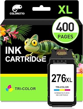 COLORETTO Cl-276XL for Canon 276 XL Color Ink Cartridge, 276 Ink Cartridges Replacement for TS3720 TS3722 TR4720 TR4700 TS3522 TS3520 TS3500 TR4722 TR4725 for Cannon Cl-276 Color Ink Cartridge