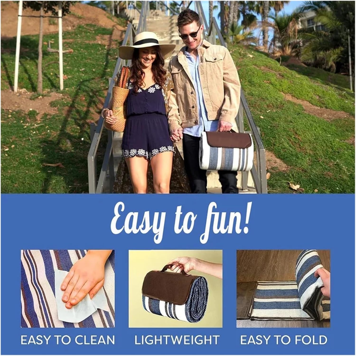 Foldable Outdoor, Extra Large Picnic Blankets,Beach Mat for Spring Summer Campingnkets