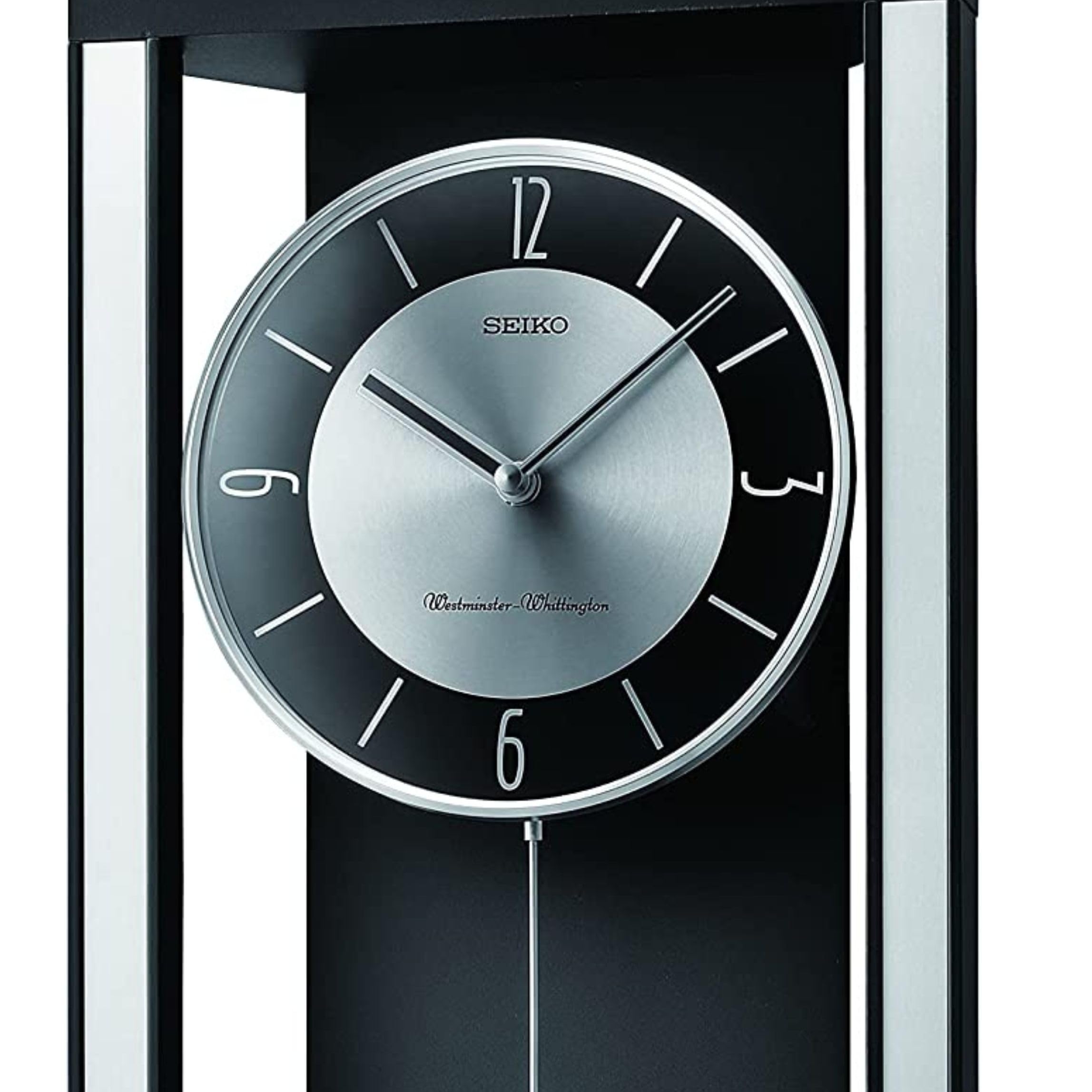 Seiko Stylish Black Pendulum Home Decor English Numbers Analog