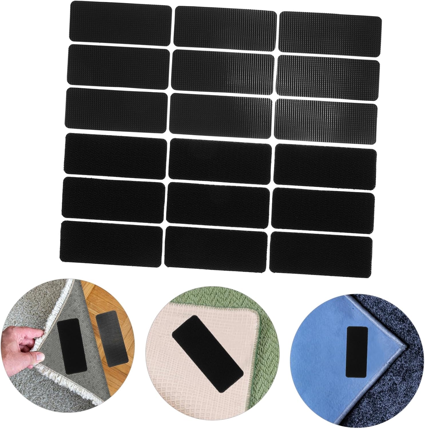 18pairs Automotive Floor Mats Grip Pad Car Mat Gripper Tape Car Carpet Fastener Stickers for Slip Rug Pad